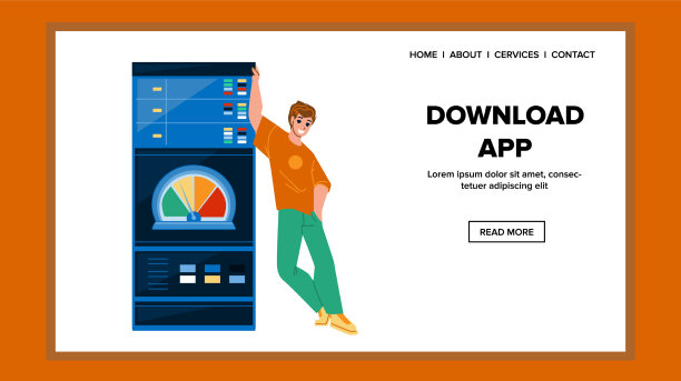男子下载应用程序在移动电话设备图片下载
