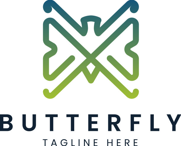 蝴蝶标志设计模板图片下载