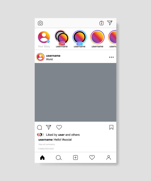 社交媒体应用的屏幕界面图片下载