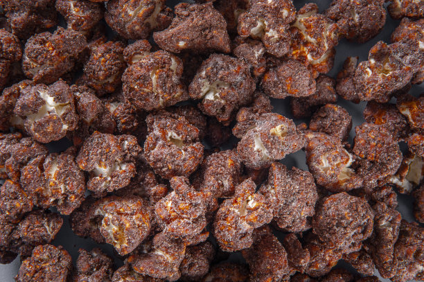 美食甜爆米花特写照片。巧克力的味道。俯视图图片下载