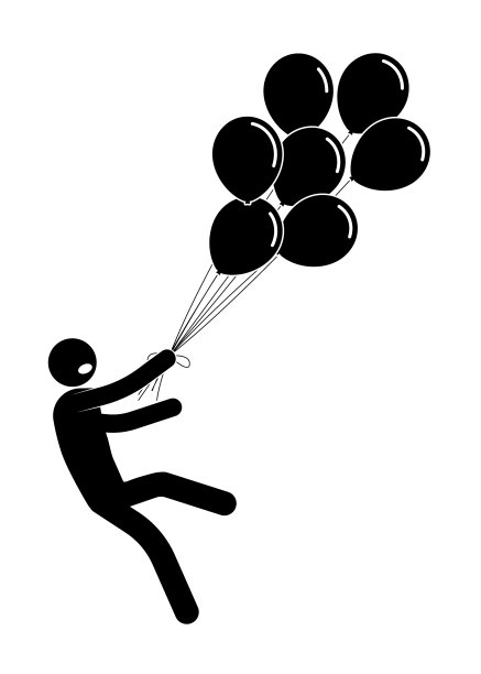 棍棒人与气球花环是图片下载