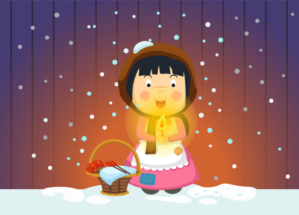 孤立的卖火柴的小女孩童话图片下载