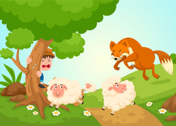 孤立的牧童童话图片下载