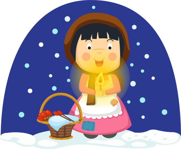 孤立的卖火柴的小女孩童话图片下载