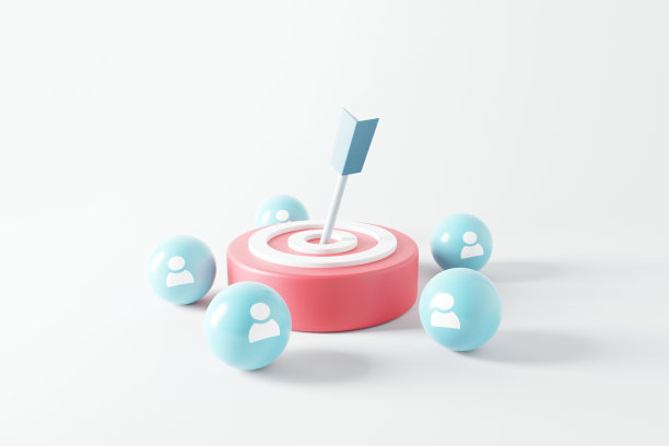 吸引客户的活动，促销和广告，产生销售，目标客户的概念。3 d渲染。副本的空间。图片下载