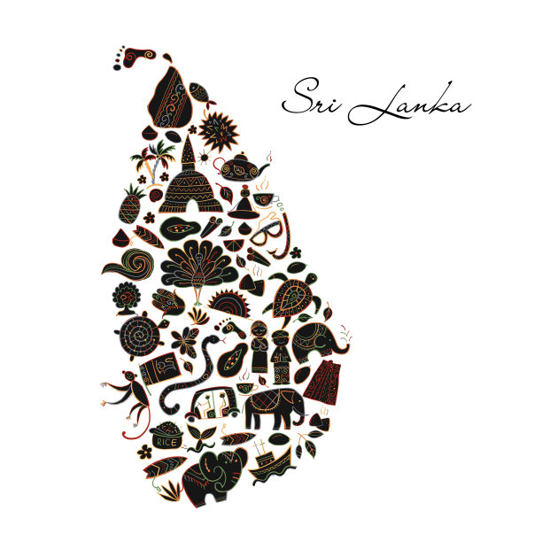 斯里兰卡部落元素旅游艺术地图图片下载