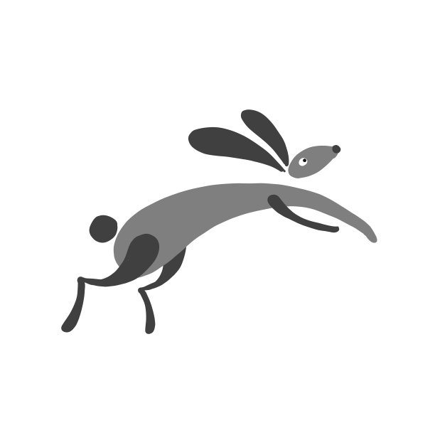 有趣的艺术兔子孤立在白色为您的设计图片下载