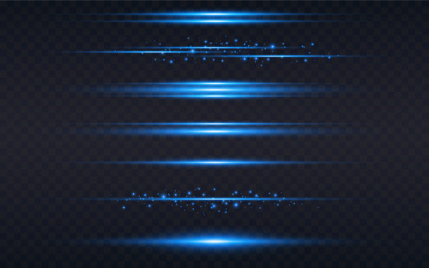 灯光线蓝色水平灯设置霓虹灯图片下载