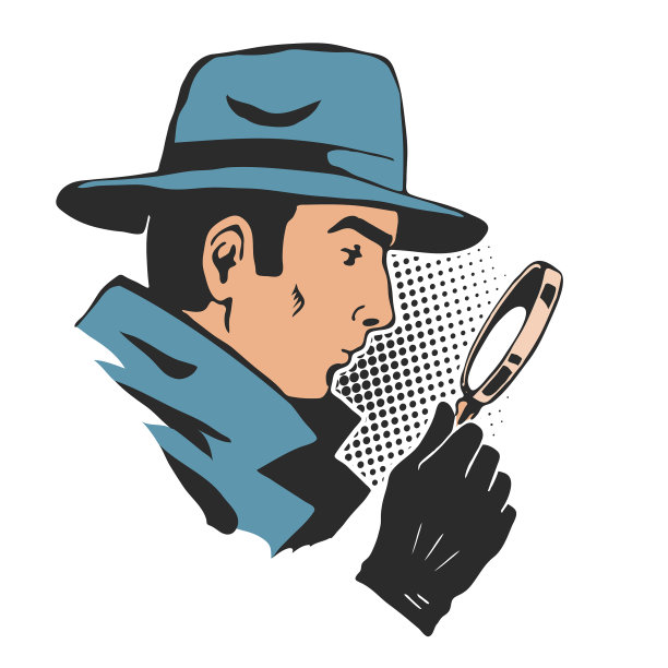 拿着放大镜的男侦探图片下载