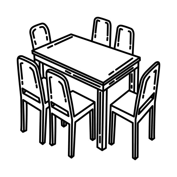 餐桌图标涂鸦手绘或轮廓图片下载