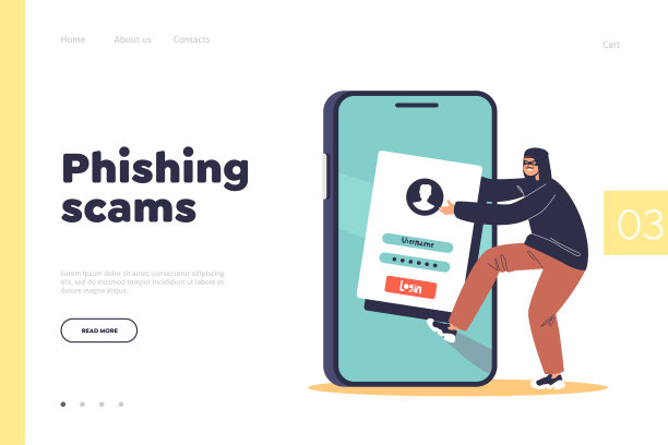 网络犯罪从手机窃取个人信息的登陆页面的网络钓鱼诈骗概念图片下载