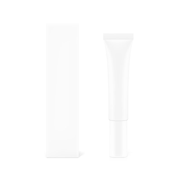 空白塑料管模型与盒子。图片下载