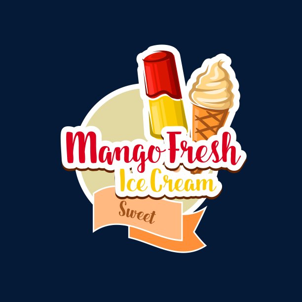 芒果冰淇淋，甜食和冷冻甜点图片下载
