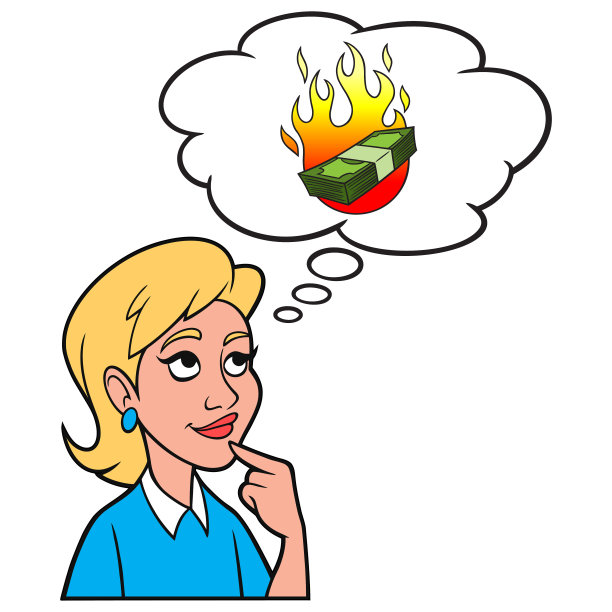 女孩思考金融危机图片下载