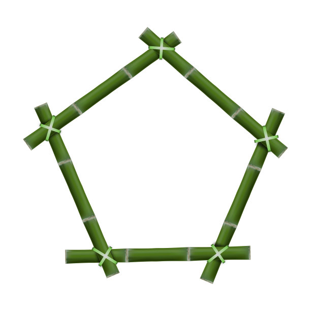 竹茎的空框，矢量插图。图片下载