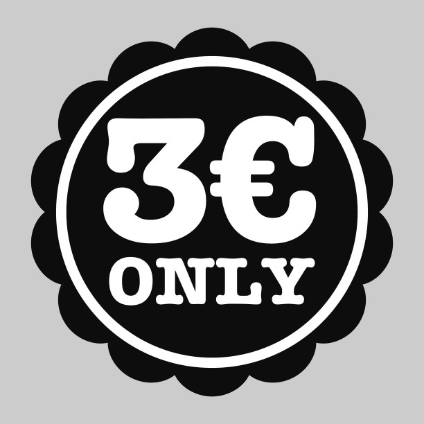 三欧元只有矢量图标剪辑艺术图片下载