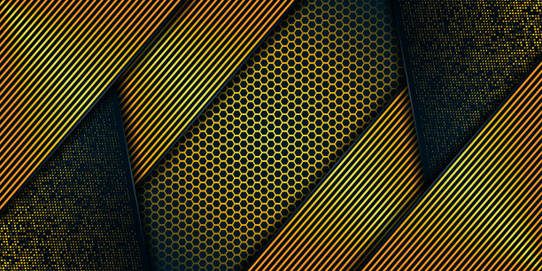 抽象背景与黑色重叠层和黄金线图片下载