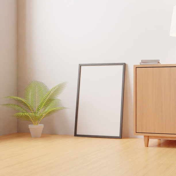 客厅内部的垂直框架模型。3d渲染，3d插画图片下载