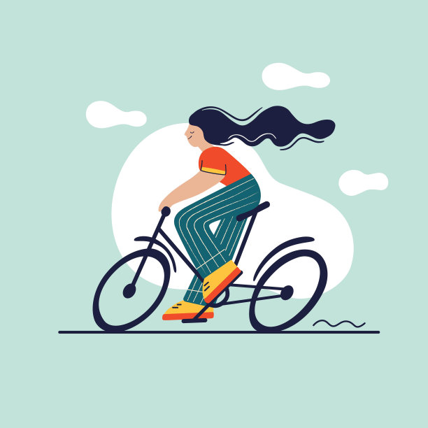 女孩骑自行车运动图片下载