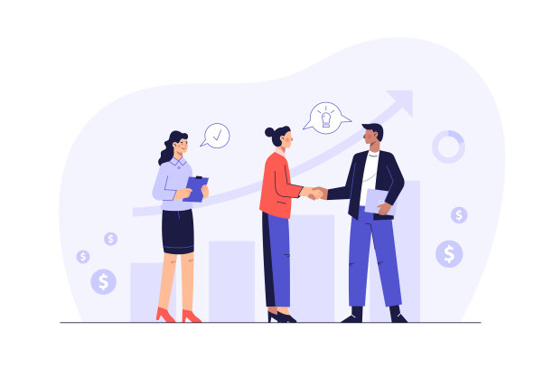 这家公司成功地完成了一笔生意。图片下载