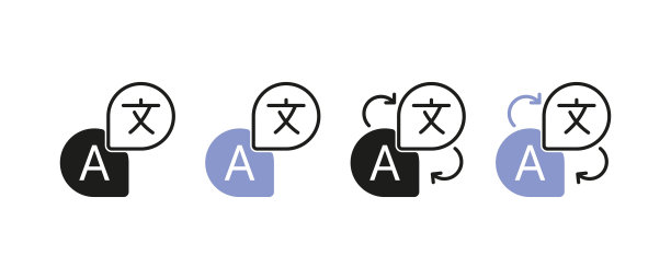 翻译组图标。口译员，将网站翻译成您的语言，显示原始，选择语言，多语种。Versionist概念。矢量线图标的业务和广告图片下载
