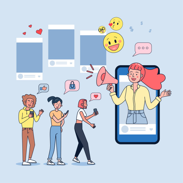 直播销售插图矢量。图片下载