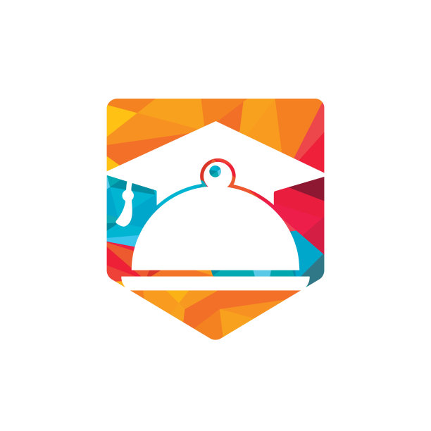 教育食品矢量标志设计理念。食品烹饪教育标志插图图标设计。图片下载