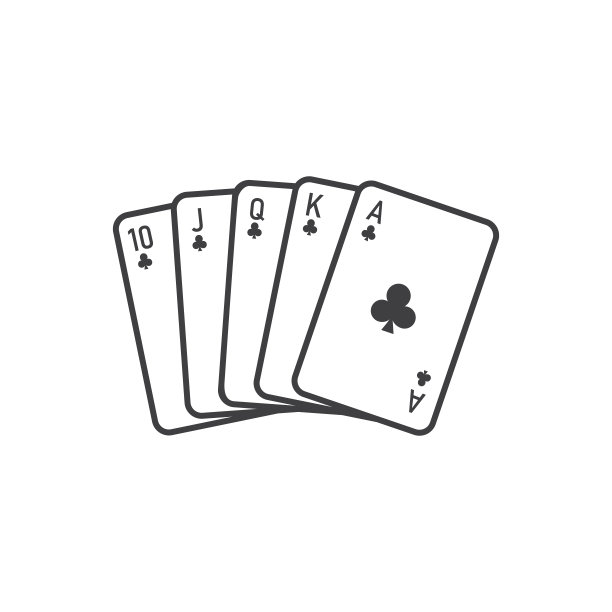 从10到a的梅花同花顺——向量扑克牌图片下载