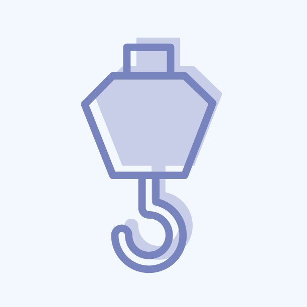 图标起重机吊钩。适合建筑标志。两个音调的风格。简单的设计可编辑。设计模板向量。简单的说明图片下载