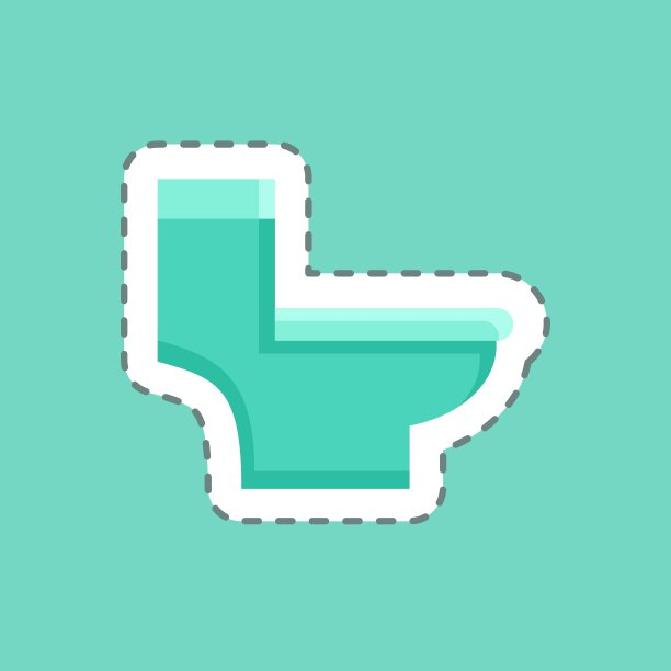 贴纸线剪厕所。适合建筑标志。简单的设计可编辑。设计模板向量。简单的说明图片下载