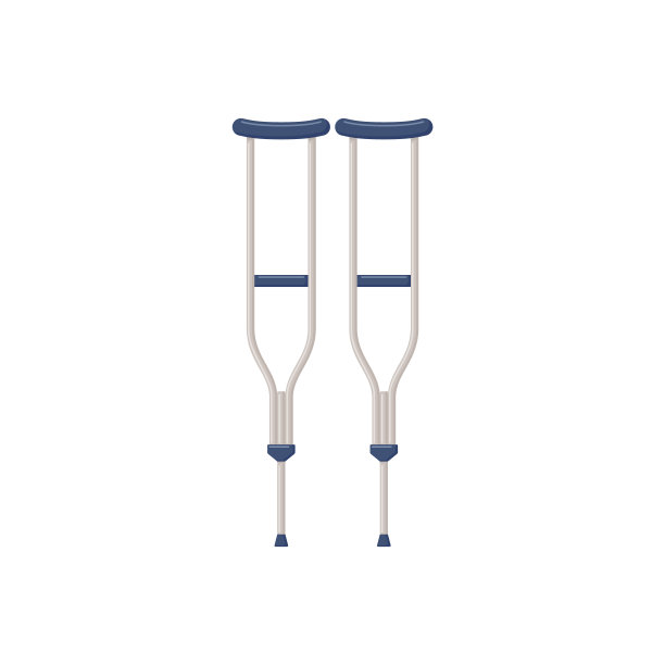 拐杖受伤和老年人，平面矢量插图孤立。图片下载