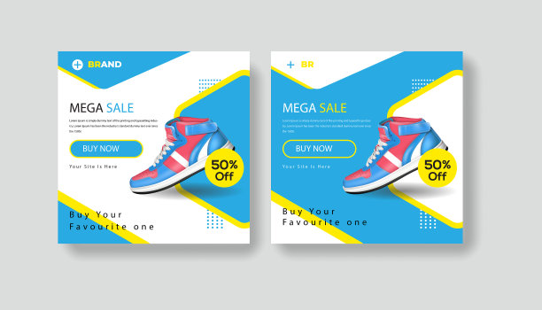 运动时尚鞋社交媒体横幅帖子图片下载