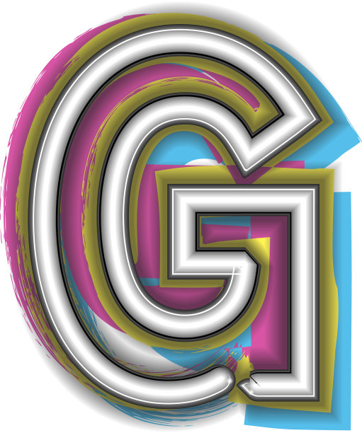 霓虹灯标志字母g图片下载