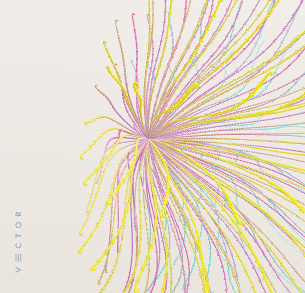 点爆炸。带有动态发射粒子的阵列。3 d技术风格。抽象的背景。矢量插图。图片下载