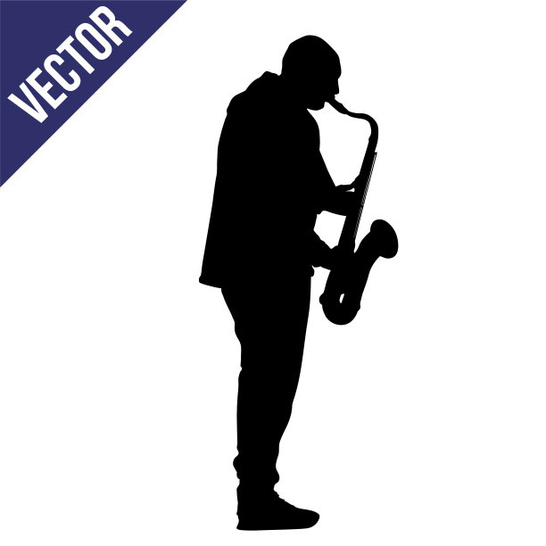 萨克斯管手轮廓图片下载