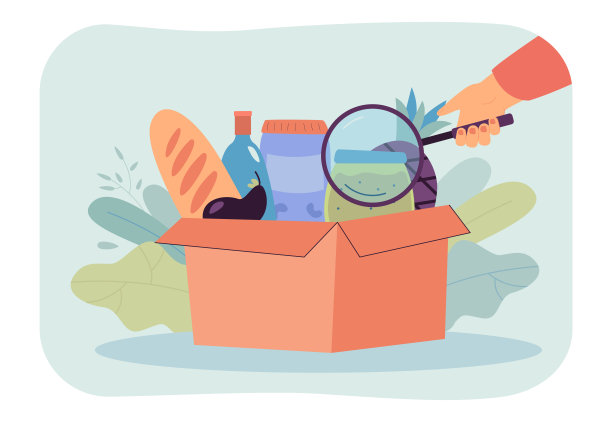 手持放大镜研究食品产品图片下载