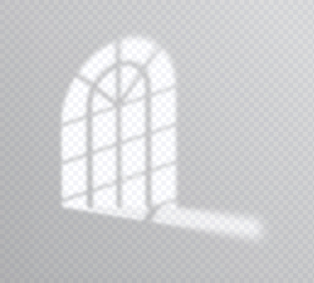 阴影覆盖的效果。柔和的光和阴影从窗口。图片下载