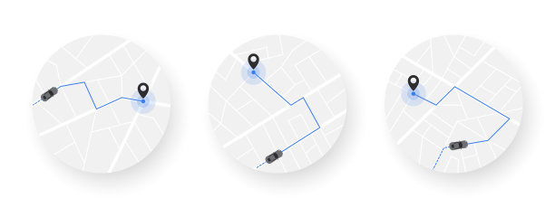 地图上的汽车路线。乘汽车旅行。距离跟踪。矢量图图片下载