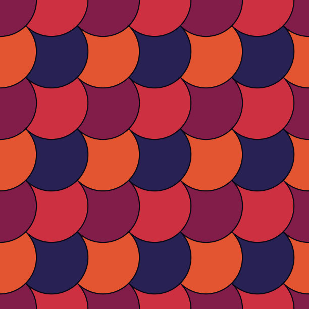 无缝尺度模式。日本传统民族刺绣饰品。重复颜色扇贝。重复扇贝背景。鱼的规模。古日本笹彦uroko母题。鳞片墙纸。矢量艺术。图片下载