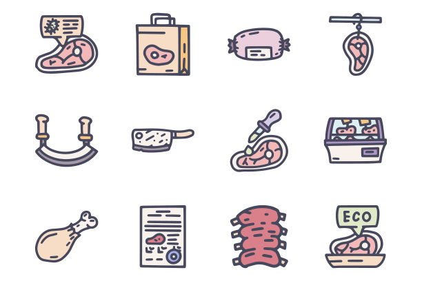 屠夫商店颜色涂鸦简单图标设置图片下载