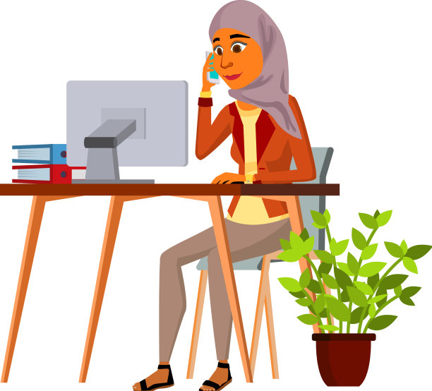 女商人在电话上与客户交谈图片下载