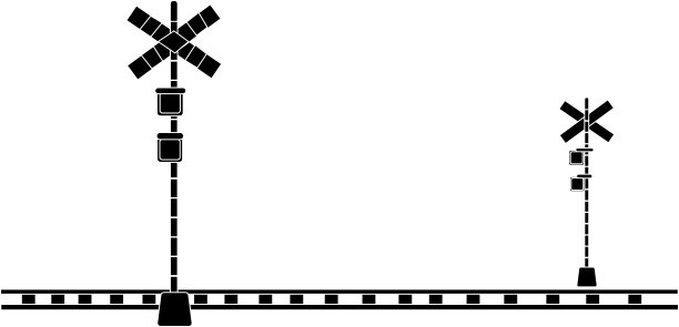 有铁路道口的风景“剪影”图片下载