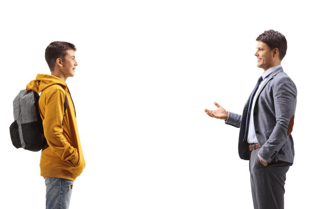 少年听父亲说话图片下载