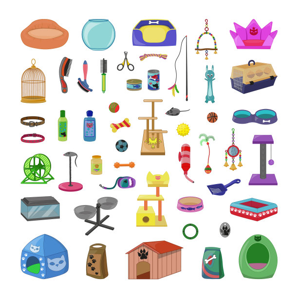 一套宠物配件图片下载