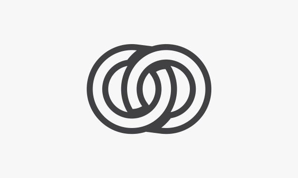 两个圆圈相互绑定图标在白色背景图片下载