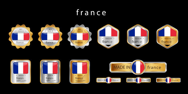 标签上印有法国制造的徽章或标志图片下载