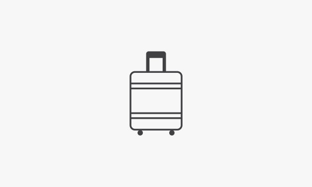 白色背景上的旅行箱线性图标图片下载