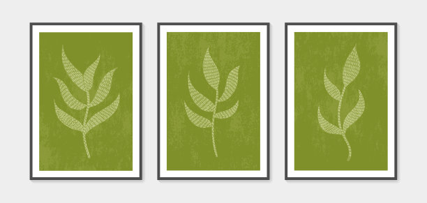 植物墙艺术设置最小和自然图片下载