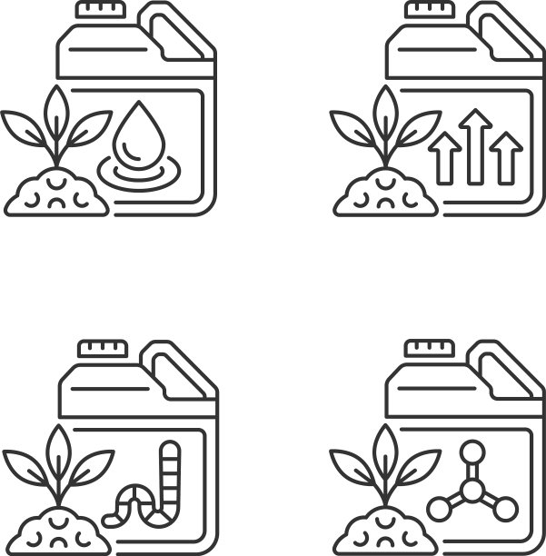 液体补充线性图标集图片下载