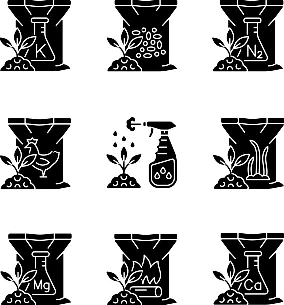 颗粒肥料黑色图标集图片下载